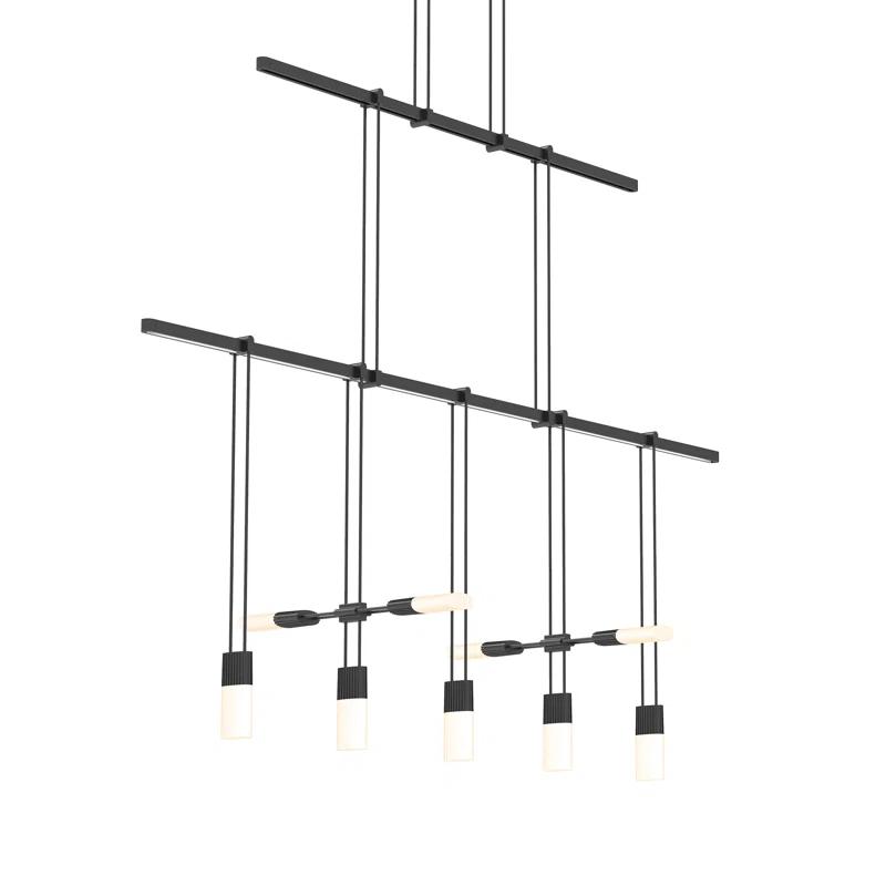 Suspenders 5 - Light Satin Black LED Unique/Statement Pendant
