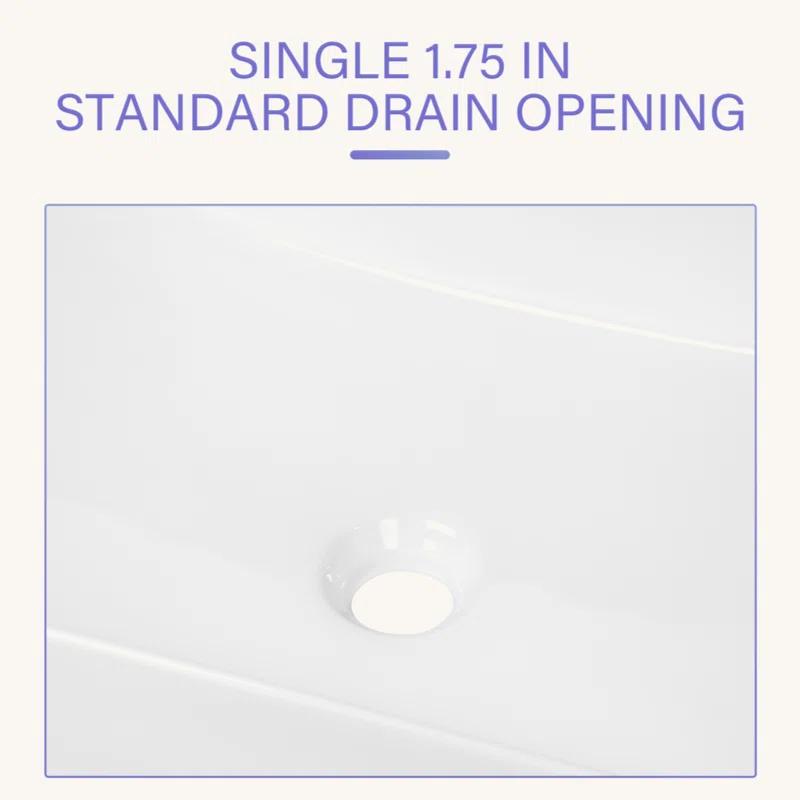 Tech Cube 16X12 Inch Ceramic Square Vessel Bathroom Sink TCYX05440A