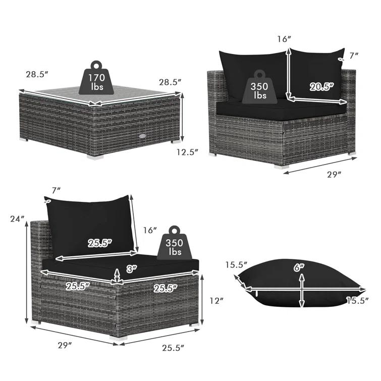 Costway 6 - Person Seating Group with Cushions & Reviews | Wayfair