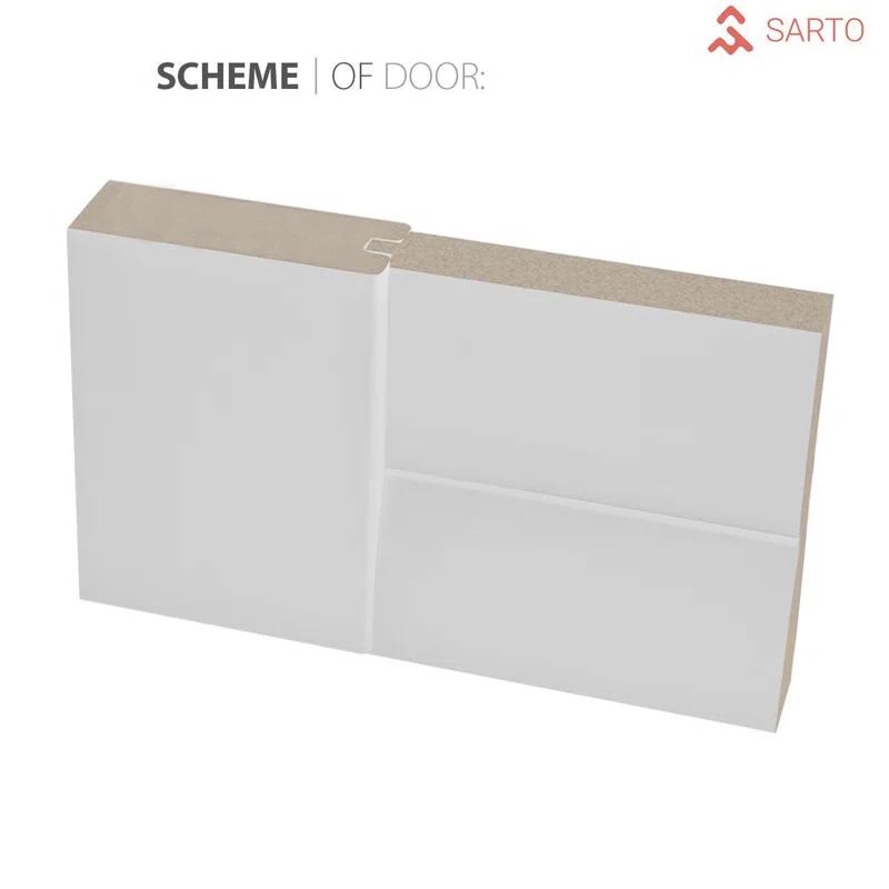 SARTODOORS Quadro Frosted Glass Sliding Closet White Doors