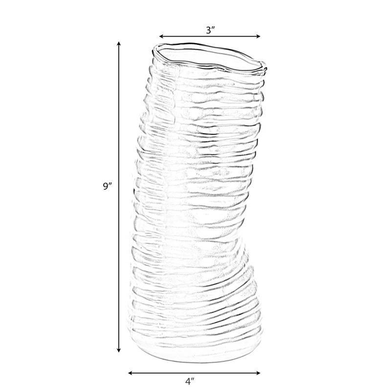 Mercer41 Baftjar 9-Inch Tall Ceramic Bent Melted Modern Style Sculpture Table Centerpiece Flower Vase, a Unique and Decorative Vase in an Elegant Gold Finish, Perfect for Adding Sophistication to Home or Office Décor