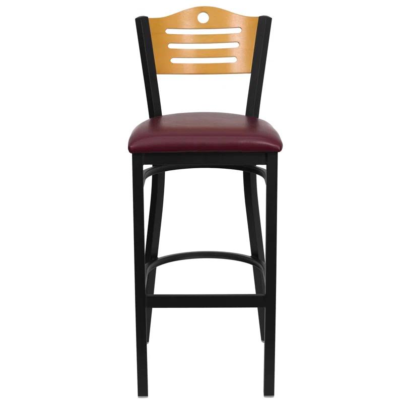 Winston Porter Clairann Upholstered Counter Stool with Metal Frame