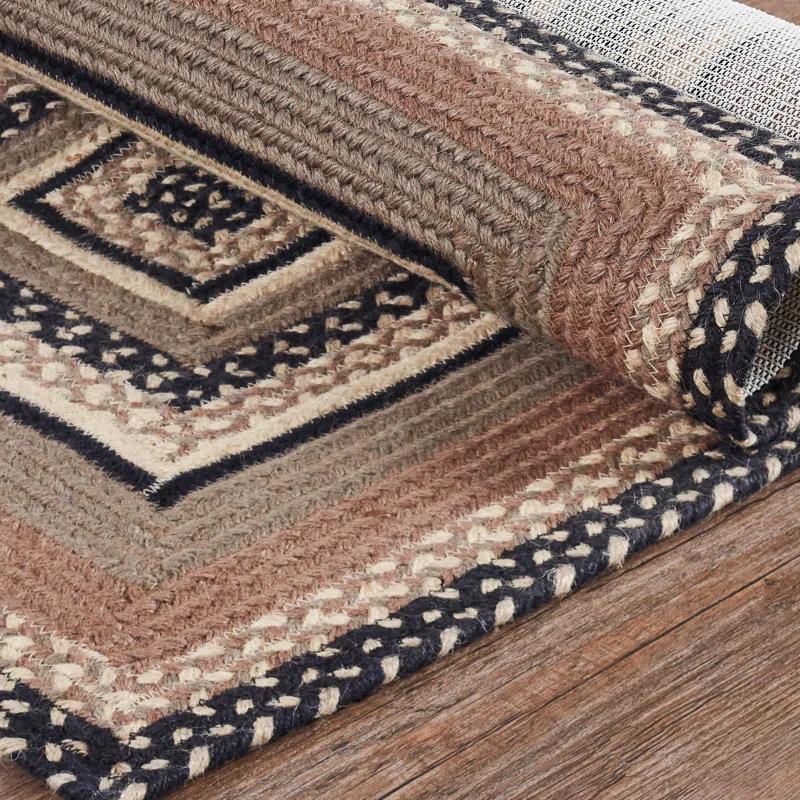 VHC Brands Sawyer Mill Charcoal Creme Jute Rug W/ Pad