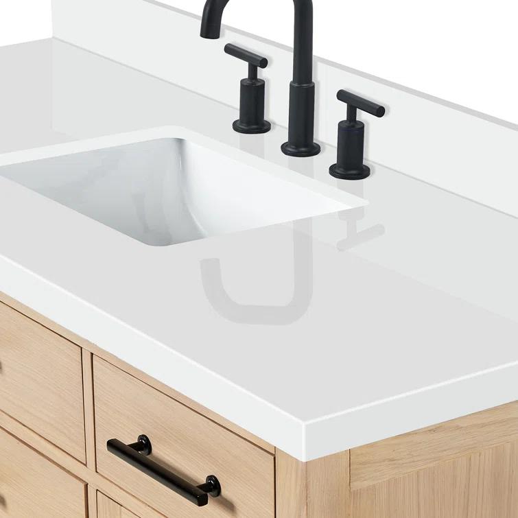 ARIEL Broeder 55 Single Sink Bathroom Vanity with Pure White Quartz Top