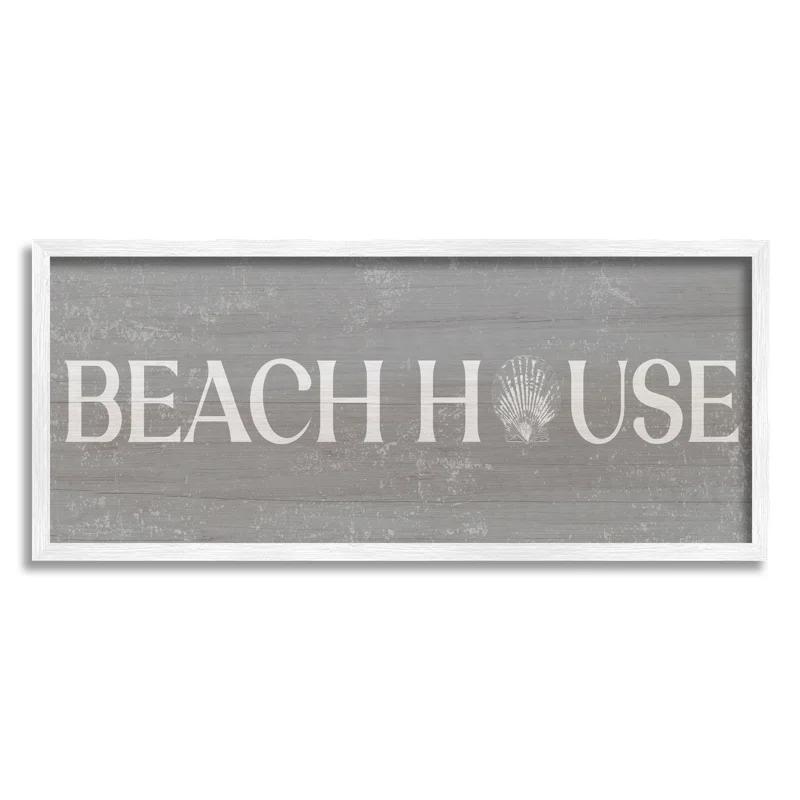 Stupell Industries " Beach House Vintage Sign Rustic Shell Design " by Daphne Polselli