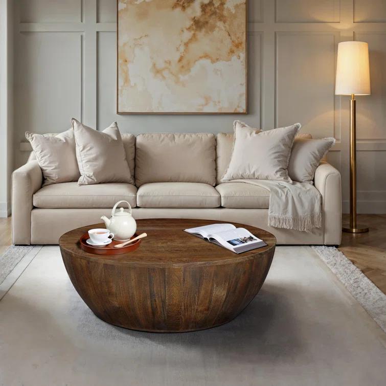 Vivenne Mango Wood Drum Coffee Table