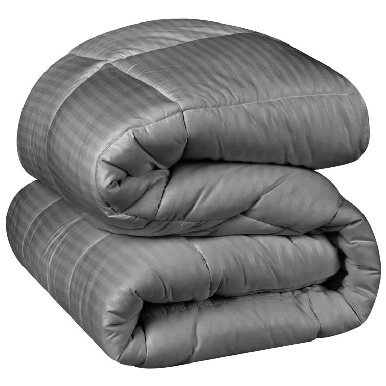 Superior Striped Reversible Box-Quilt Brushed Microfiber Medium Weight Down Alternative Comforter & Reviews | Wayfair