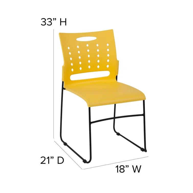 Flash Furniture 881 lb. Capacity Sled Base Stack Chair with Carry Handle and Air-Vent Back