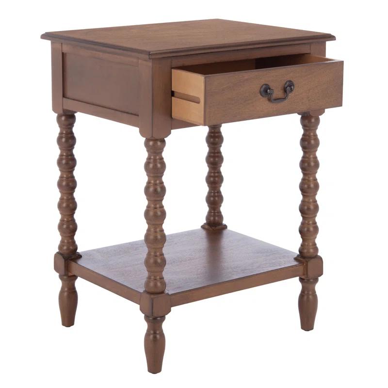 Dakota Fields Solid Wood Top End Table with Storage