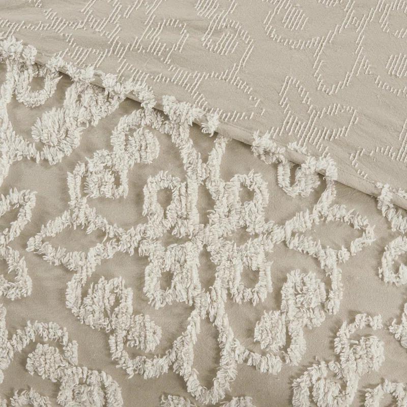Kelly Clarkson Home Emberly Tufted 100% Cotton Sateen Coverlet Set in Farmhouse Style