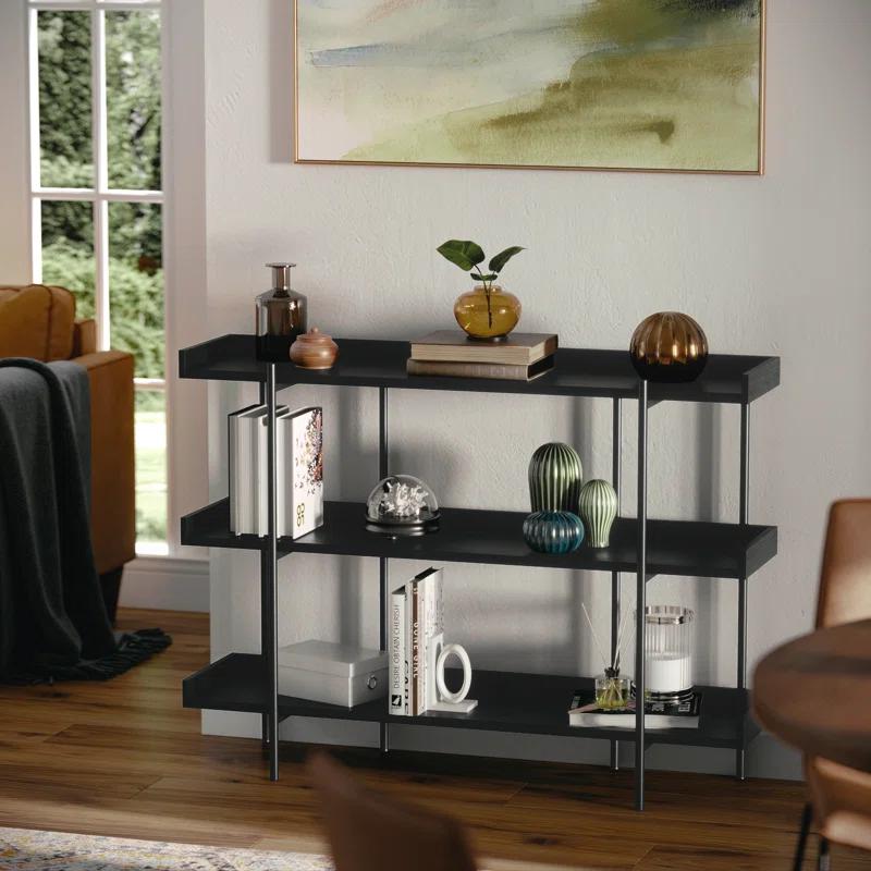 Martha Stewart Raines Martha Stewart Emmett 3 Shelf Storage Display Unit Bookcase with Metal Frame