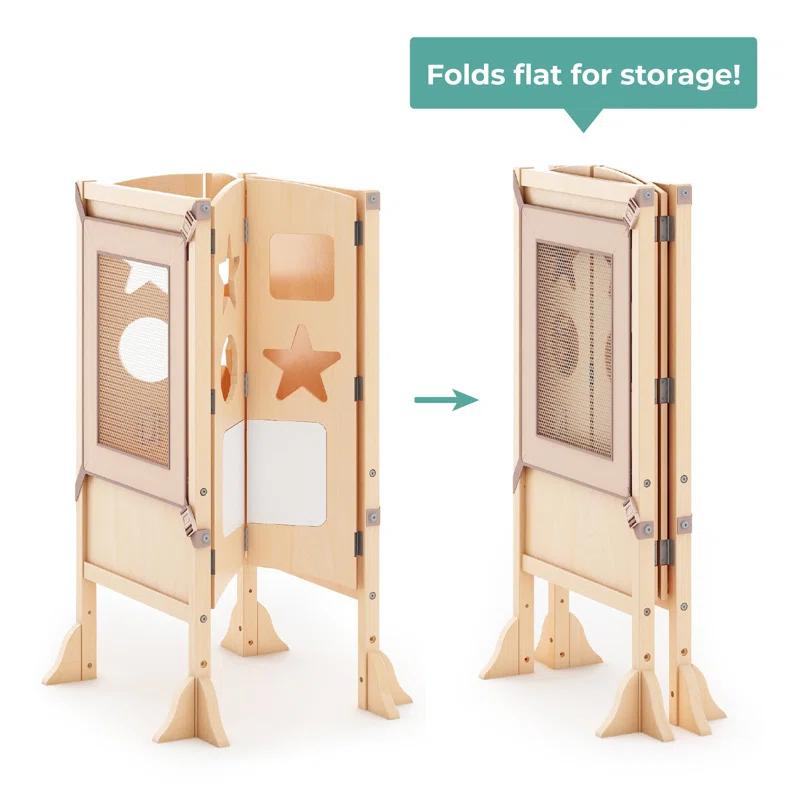 Guidecraft Classic Kitchen Helper Foldable Step Stool