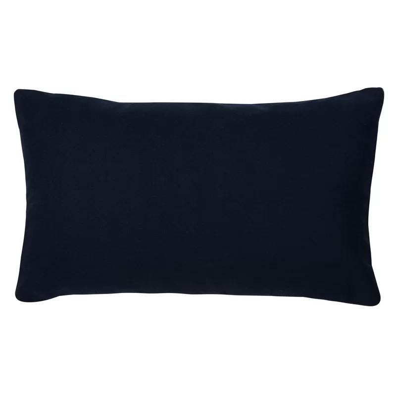 Navy and Cream Shibori Rectangular Throw Pillow