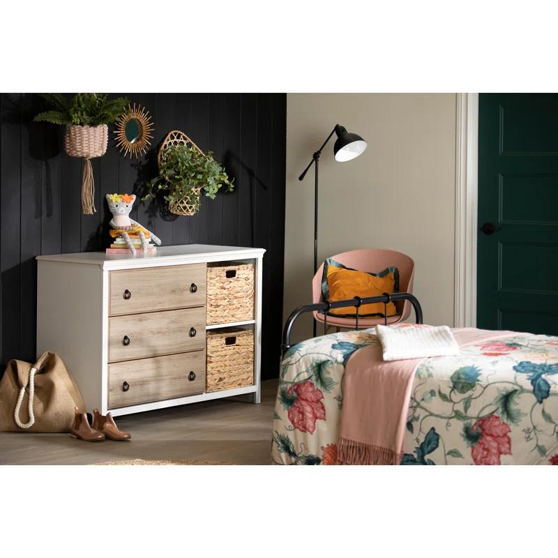 South Shore Cotton Candy 3-Drawer Dresser with Baskets