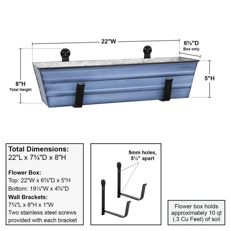 Winston Porter Dynamism Metal Window Box Planter