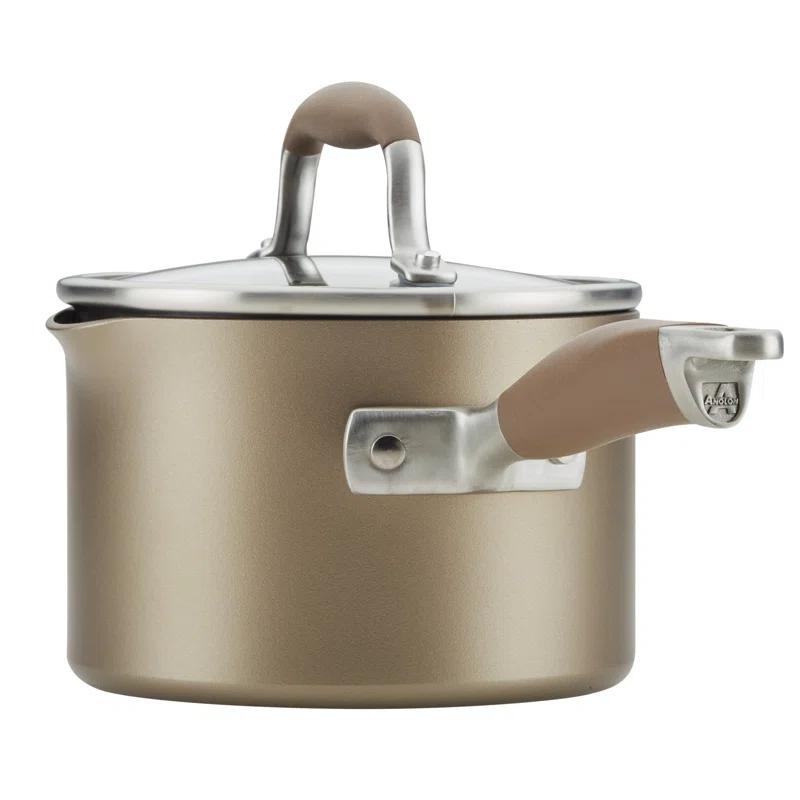 Anolon Anolon Advanced Home Hard Anodized Nonstick Saucepan With Straining Lid, 2 Quart