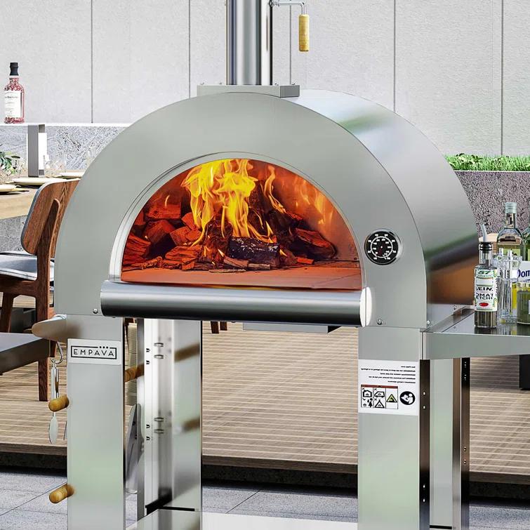 Empava Stainless Steel Freestanding Wood-Fired Pizza Oven & Reviews | Wayfair