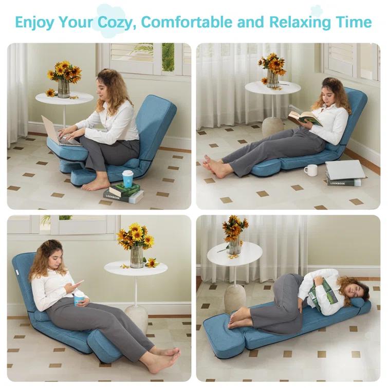 Latitude Run® Modern Sleeper Convertible Chair Adjustable Backrest Small Couch Bed For Living Room/Small Apartment