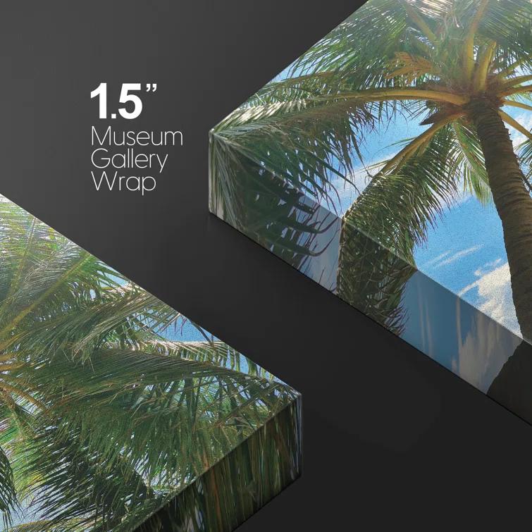 IDEA4WALL Tropical Palm " Tropical Beach Palm Trees Overlook Ocean Canvas Art Home Art "