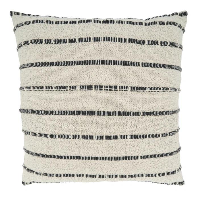 Saro Coralee Collection Striped Cotton Throw Pillow