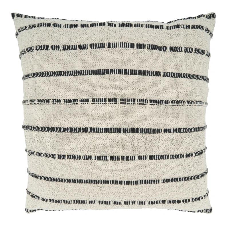 Saro Coralee Collection Striped Cotton Throw Pillow