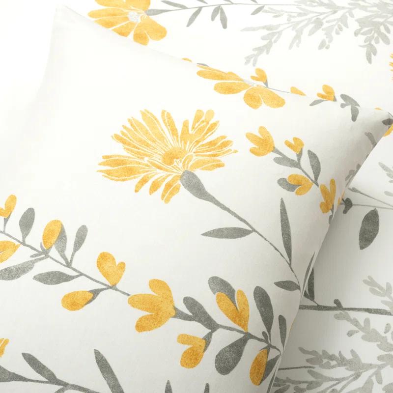 Lush Decor Yellow/Gray Cotton 3 Piece Duvet Cover Set