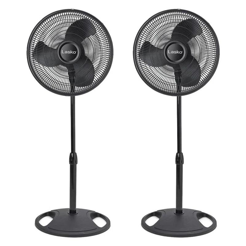 Lasko Lasko 16 Inch Oscillating Adjustable Tilting Pedestal Stand Fan, White (2 Pack) (Set of 2)