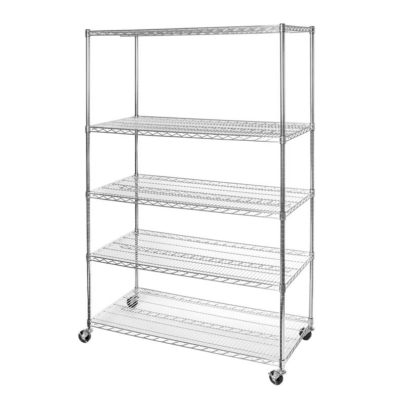 UltraDurable 24" D 5-Tier NSF-Certified Steel Shelving with Wheels