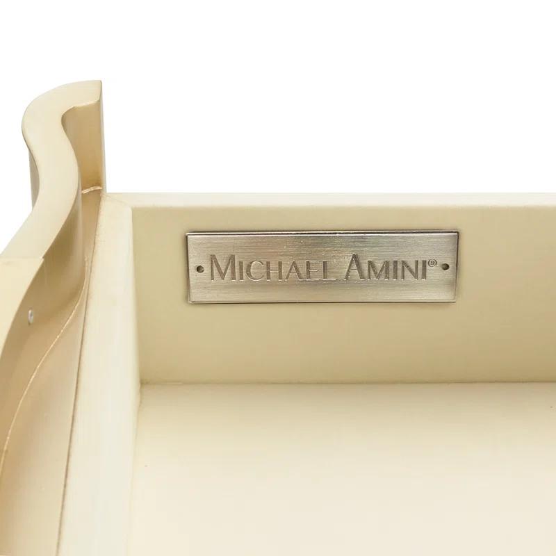 Michael Amini Malibu Crest Marble Top End Table with Storage