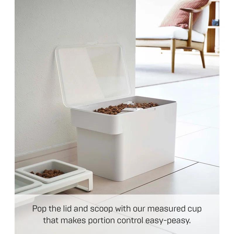 Yamazaki Home Airtight Pet Food Medium Storage Container With Transparent Lid, 1.6 gallons