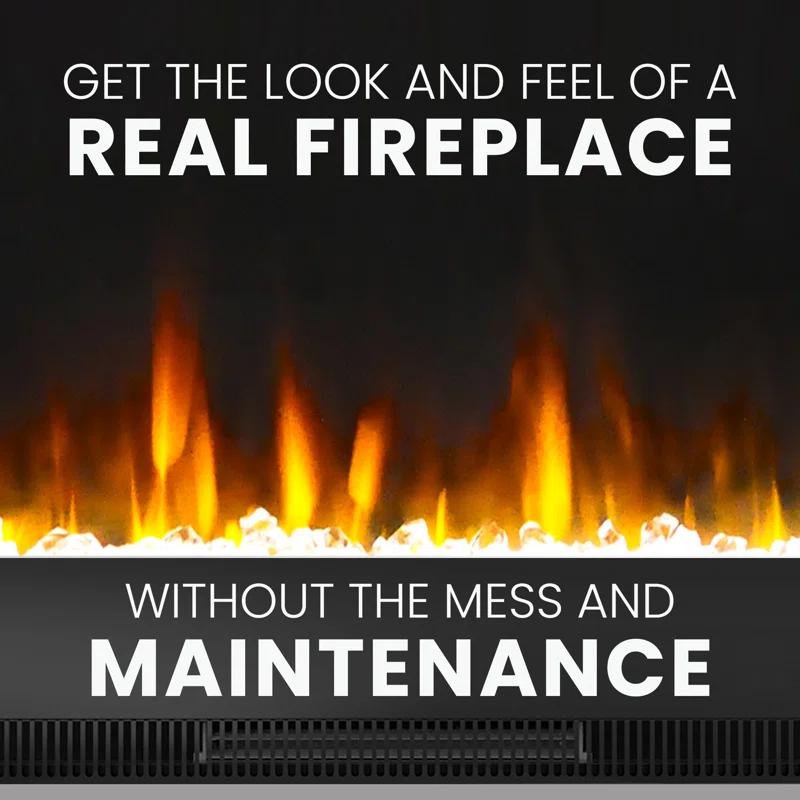 Cambridge Cambridge Wall Mount Electric Fireplace Heater with Remote Control for Indoor Use in Living Room, Bedroom, Home Office