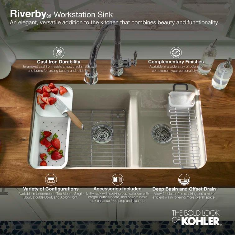 Riverby® 25" L x 22" W x 9-5 8" Bar Kitchen Sink with Basin Rack
