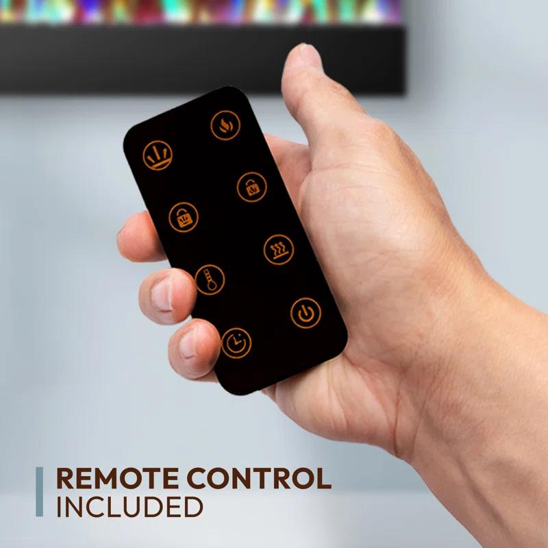 Cambridge Cambridge Recessed Wall Mounted Electric Fireplace with Crystal Rock Display