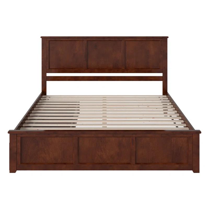 Madison Solid Wood Platform Bed with Matching Footboard & Storage Drawers