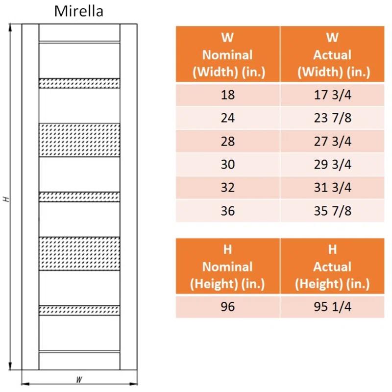 Belldinni Mirella 95.24'' Solid + Manufactured Wood Paneled with Installation Hardware Kit Barn Door