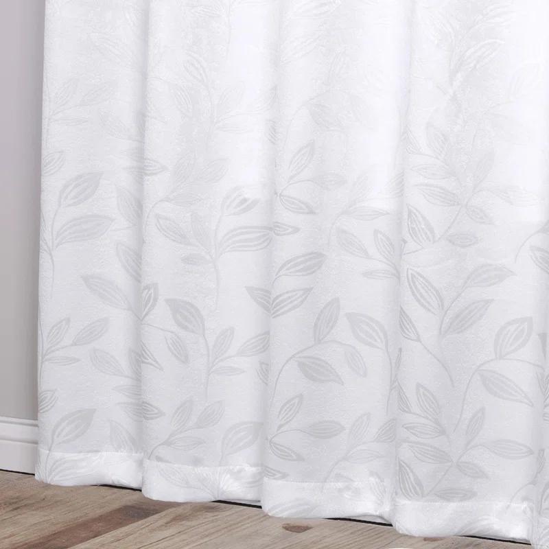 Modern Bohemian Leaves Polyester Machine Washable Room Darkening Blackout Curtains by Superior (Set of 2)