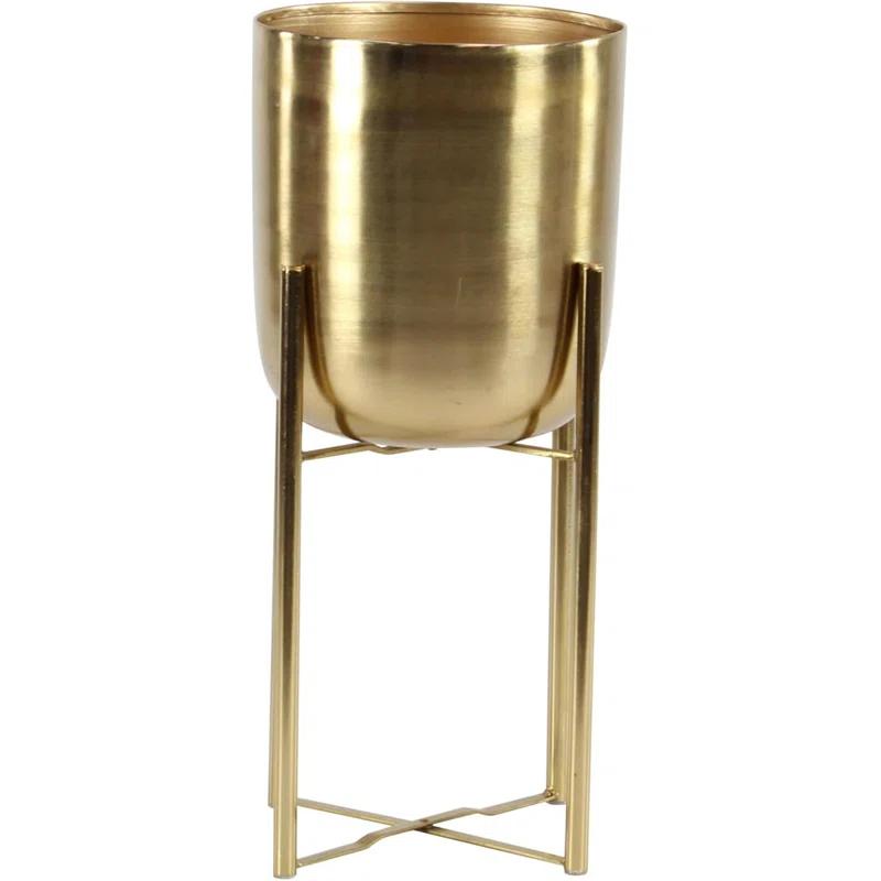 CosmoLiving by Cosmopolitan 2 - Piece Metal Dome Indoor Outdoor Planter with Removable Stand Set