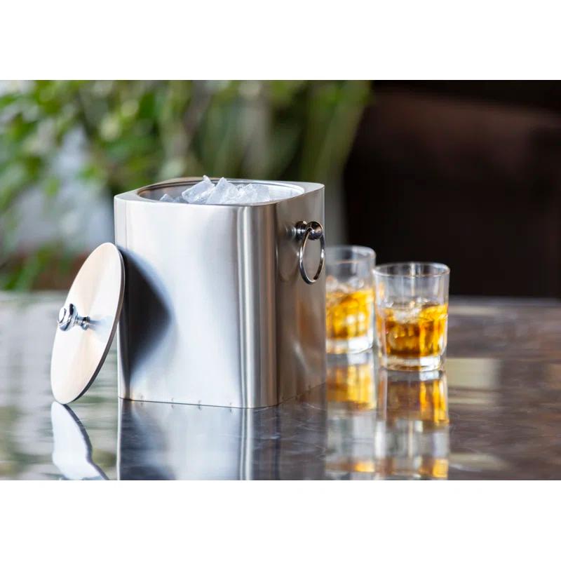 Service Ideas Square 3 Liter Stainless Steel Ice Bucket