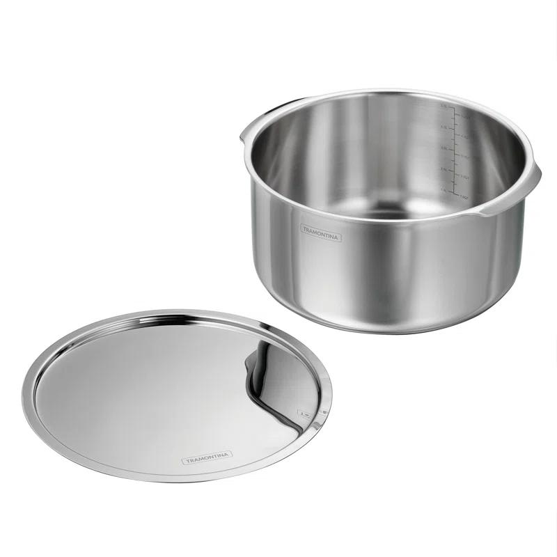 Tramontina Utsava Tri-Ply Clad Stainless Steel Tope with Lid, Patila Pot for Indian Cooking & Reviews | Wayfair
