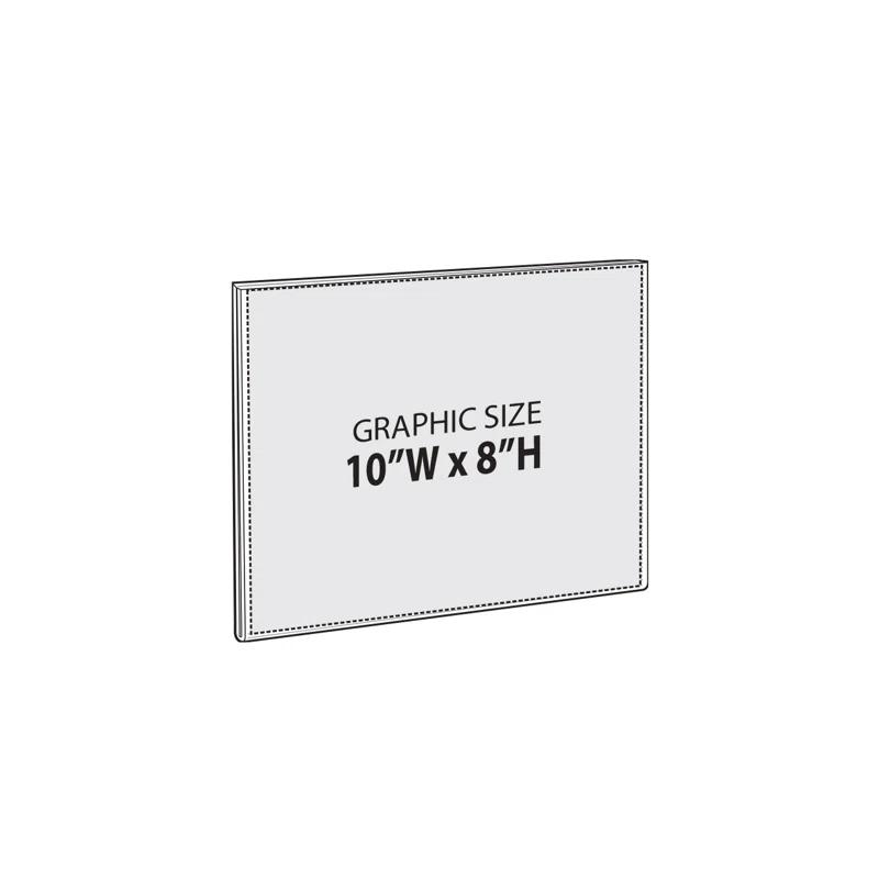 Azar Displays Clear Acrylic Magnet Back Sign Holder Frames 10" W x 8" H - Landscape / Horizontal, 2-Pack (Set of 2)