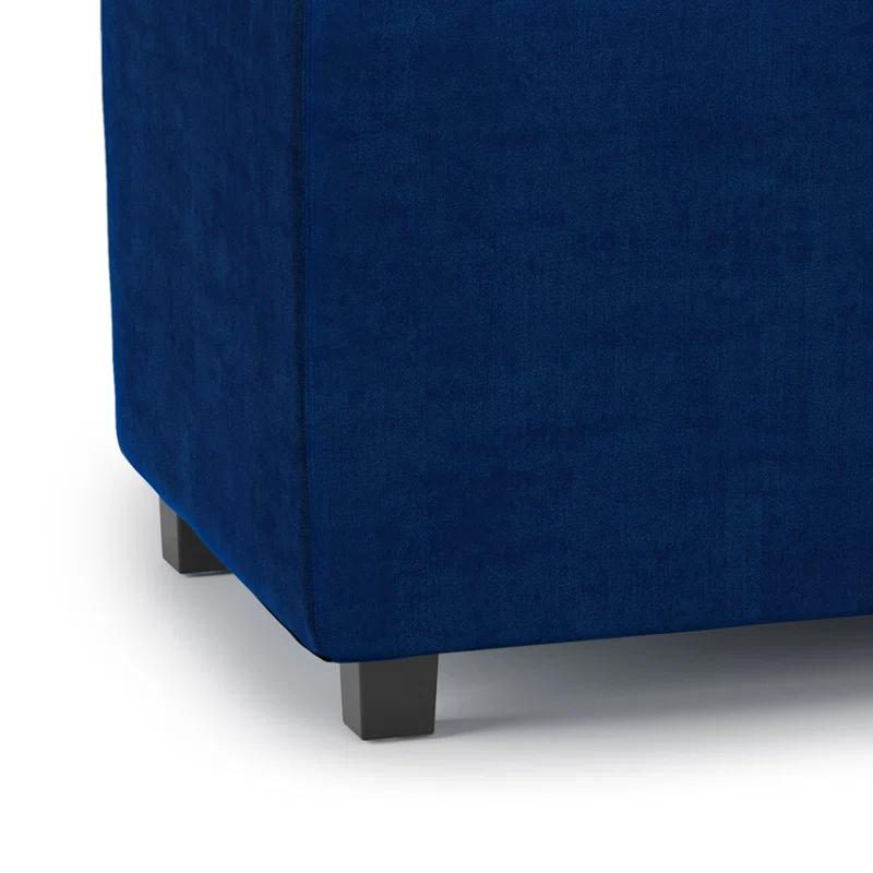 Simpli Home Avalon 42"W Upholstered Storage Ottoman with 3 Flip-Over Serving Trays