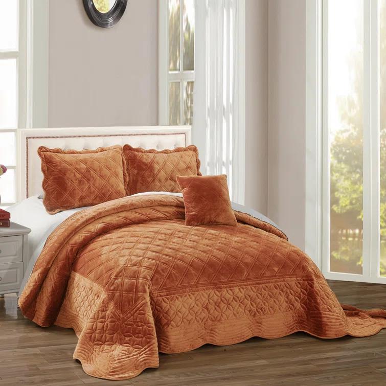 Home Soft Things 4 Piece Supersoft Microplush Quilt Set