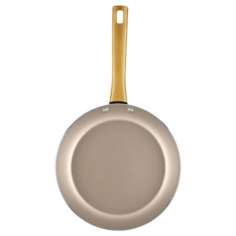 Farberware Farberware Radiant Nonstick Cookware Pots And Pans Set With Prestige Cooking Tools, 12 Piece, Champagne