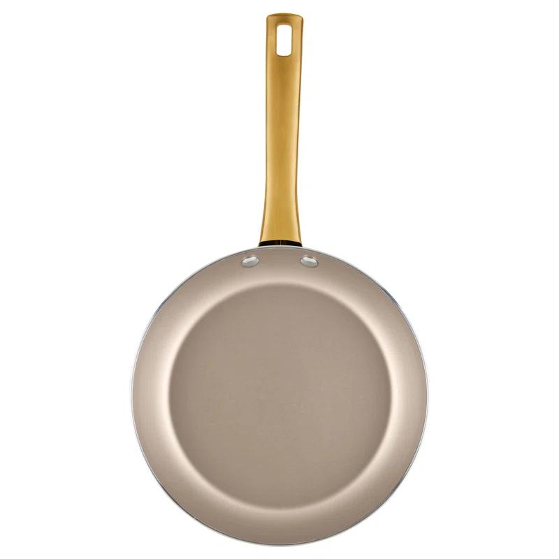 Farberware Farberware Radiant Nonstick Cookware Pots And Pans Set With Prestige Cooking Tools, 12 Piece, Champagne