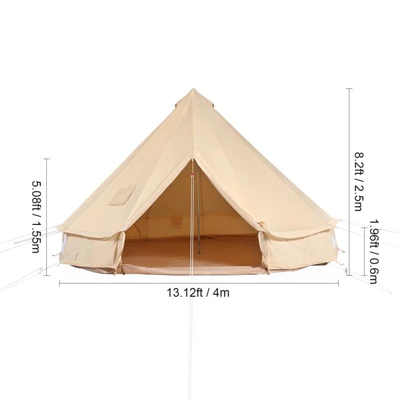 VEVOR VEVOR Canvas Bell Tent 4-Season Camping Yurt Tent with Stove Jack