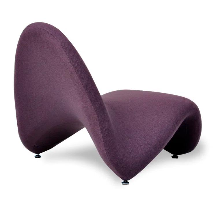 Orren Ellis Hillmar Wool Blend Upholstered Lounge Chair in Purple
