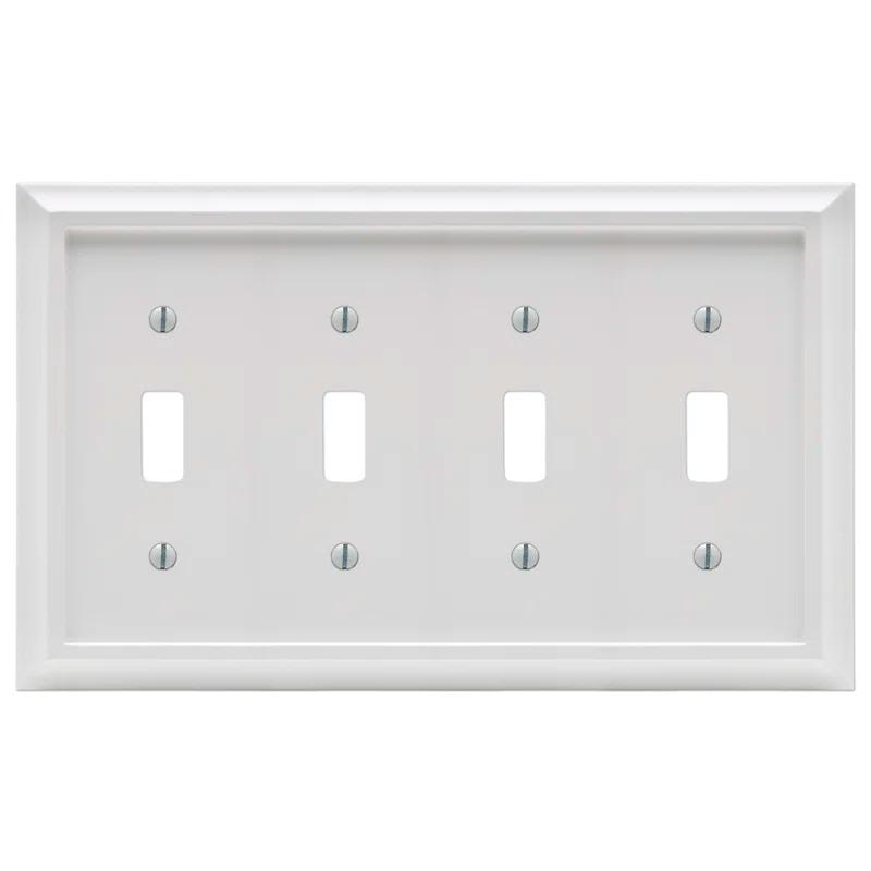 Deerfield No Subject 4 - Gang Toggle Light Switch Standard Wall Plate