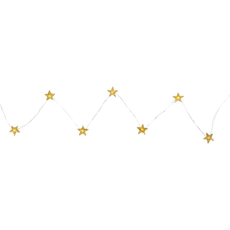 Northlight Seasonal 10-Count LED Gold Star Christmas Fairy Lights 5.25ft Copper Wire