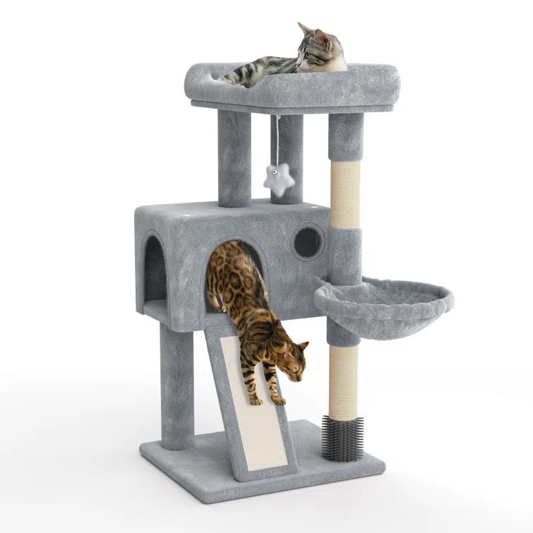 Tucker Murphy Pet™ 36" Small Cat Tower With Hammock, Sisal Scratching Posts, And Ramp, Perfect For Indoor Cats