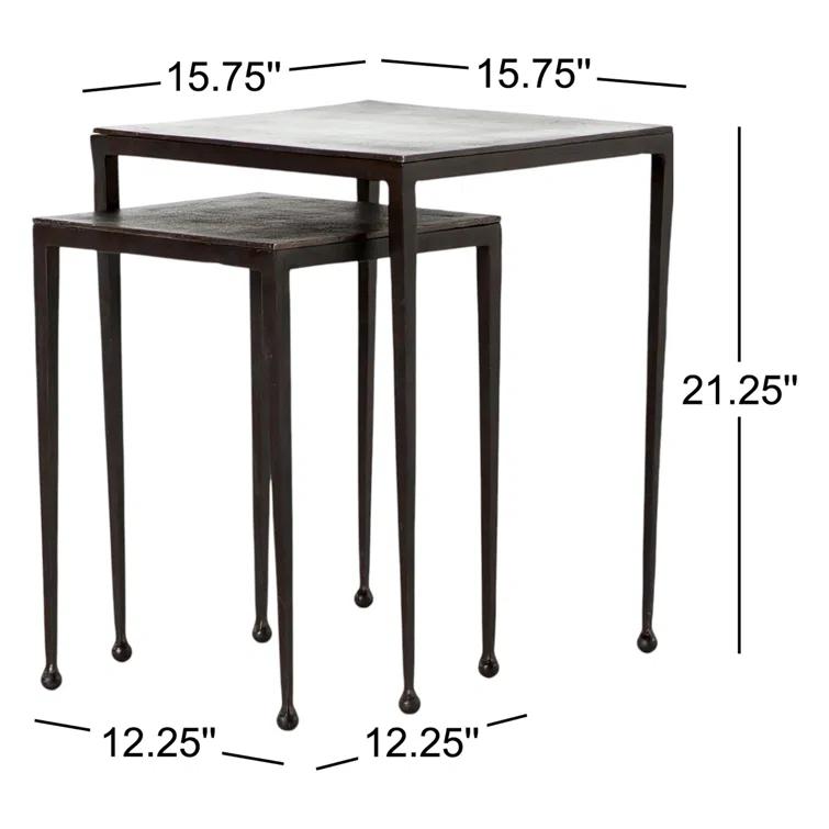 Dalston Antique Rust Metal Nesting End Tables